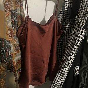 EXPRESS Maroon Silk Top